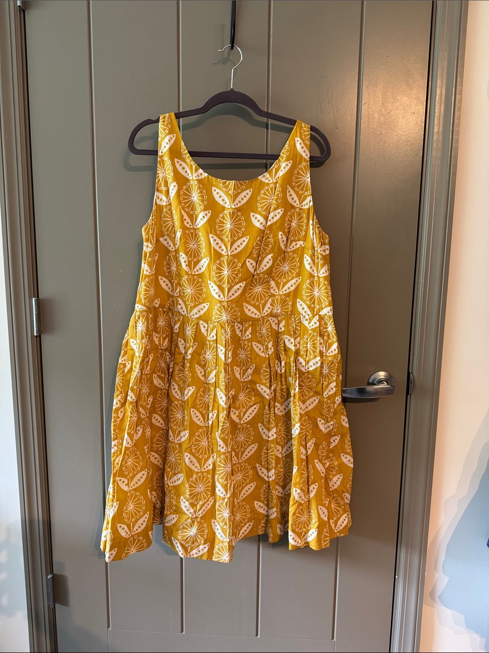 Boden Yellow and White Floral-Print Sundress